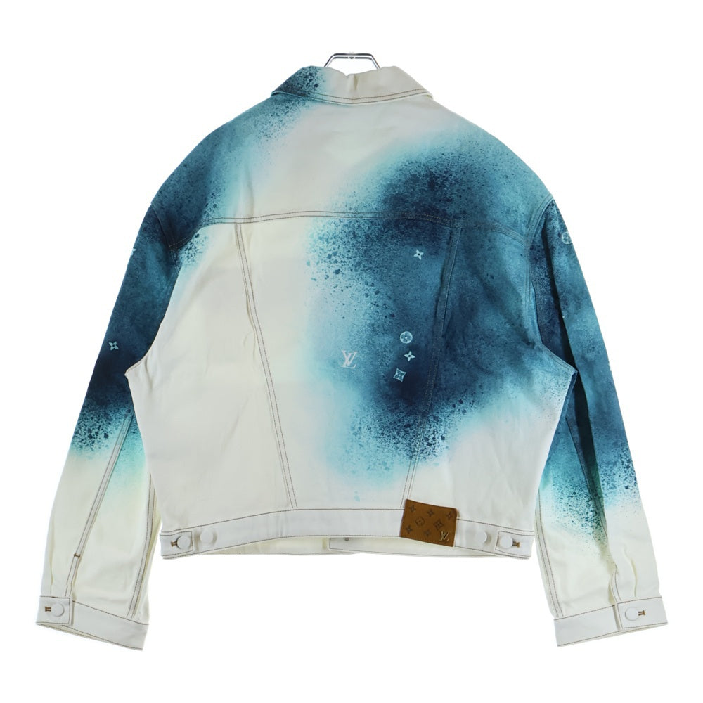 LOUIS VUITTON(ルイヴィトン) 23SS LV Spray Denim Jacket RM231M U14 HOA10X スプレーペイントデニムジャケット ホワイト/ライトブルー