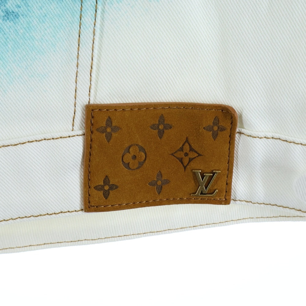LOUIS VUITTON(ルイヴィトン) 23SS LV Spray Denim Jacket RM231M U14 HOA10X スプレーペイントデニムジャケット ホワイト/ライトブルー