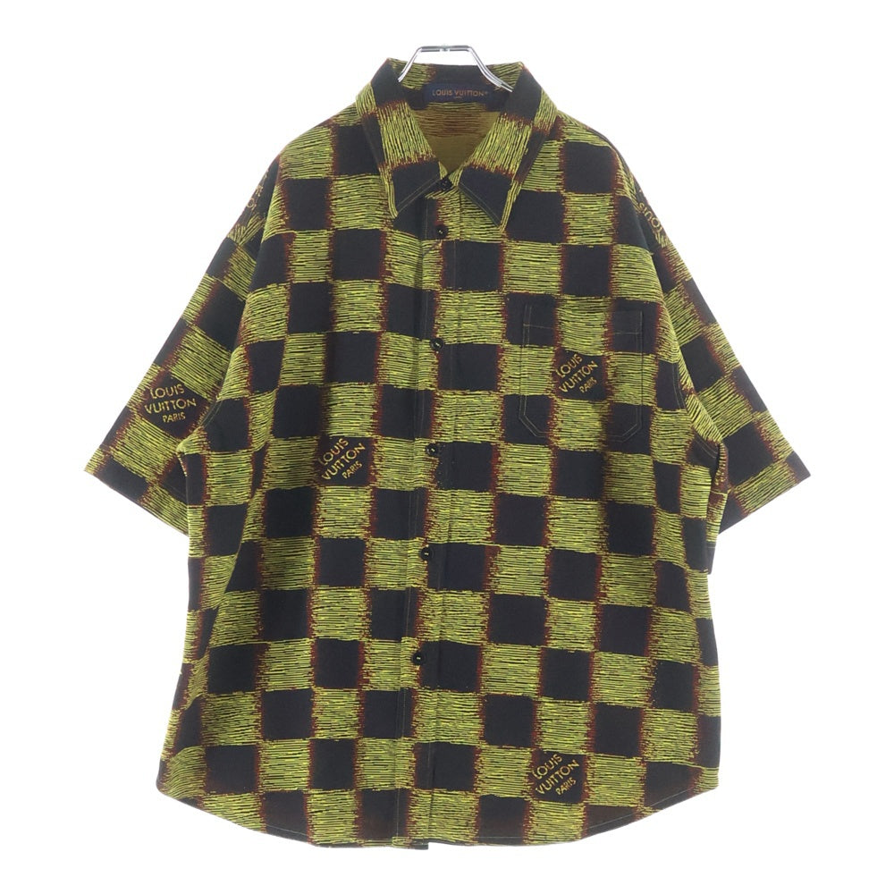 LOUIS VUITTON(ルイヴィトン) 24SS Damier Rush S/S Shirt RM241M FVD HQS15W ダミエ ラッシュ 半袖シャツ イエロー/ブラック