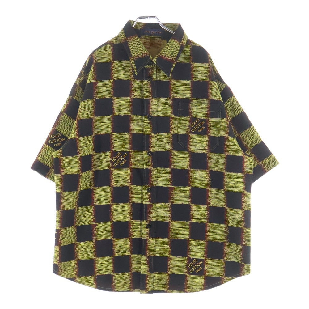 LOUIS VUITTON(ルイヴィトン) 24SS Damier Rush S/S Shirt RM241M FVD HQS15W ダミエ ラッシュ 半袖シャツ イエロー/ブラック