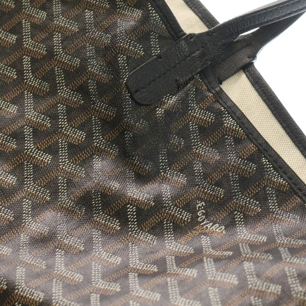 GOYARD(ゴヤール) サンルイ GM ポーチ付ヘリボーンレザートートバッグ ブラック レディース