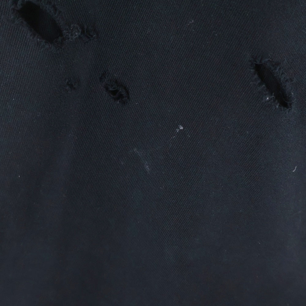 BALENCIAGA(バレンシアガ) 21SS Caps Destroyed Hoodie 659403 TKVB6 キャップス デストロイドフーディ ダメージ加工スウェットパーカー ブラック