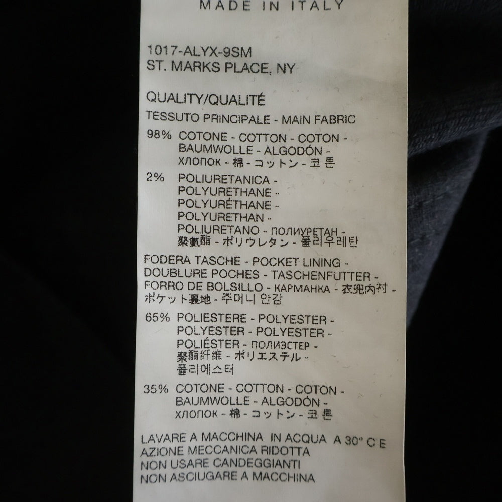 1017 ALYX 9SM(アリクス) キーチェーン付 スキニーブラックデニムパンツ ブラック