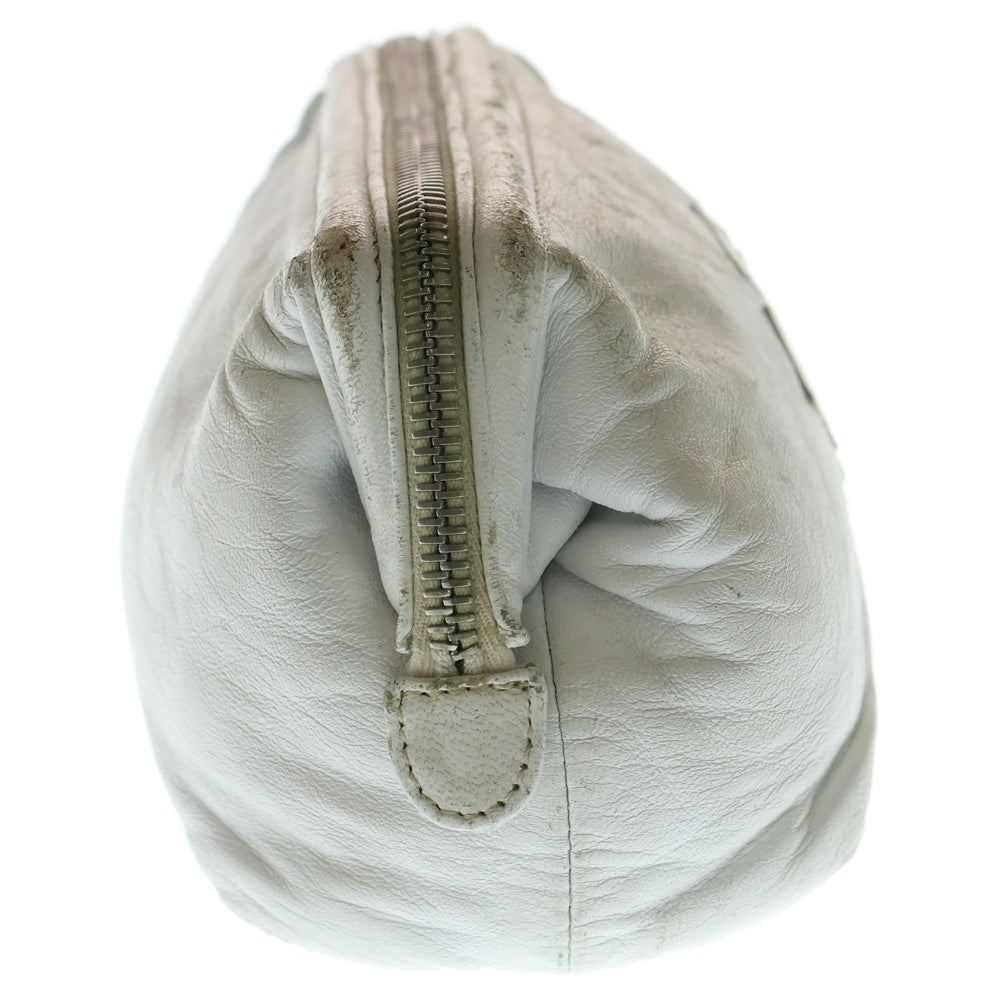 CHROME HEARTS(クロムハーツ) COSMETIC POUCH CHプラスパッチ レザーコスメポーチ ホワイト