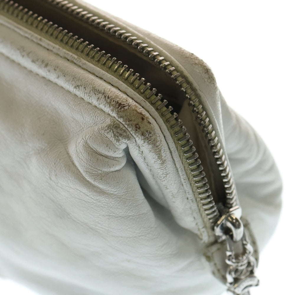 CHROME HEARTS(クロムハーツ) COSMETIC POUCH CHプラスパッチ レザーコスメポーチ ホワイト