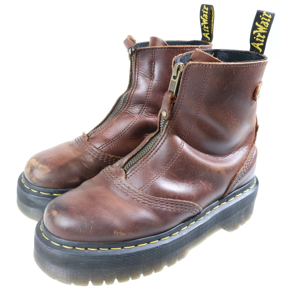 Dr.Martens(ドクターマーチン) JETTA ジェッタ ブラウンセンタージップアップブーツ ブラウン レディース