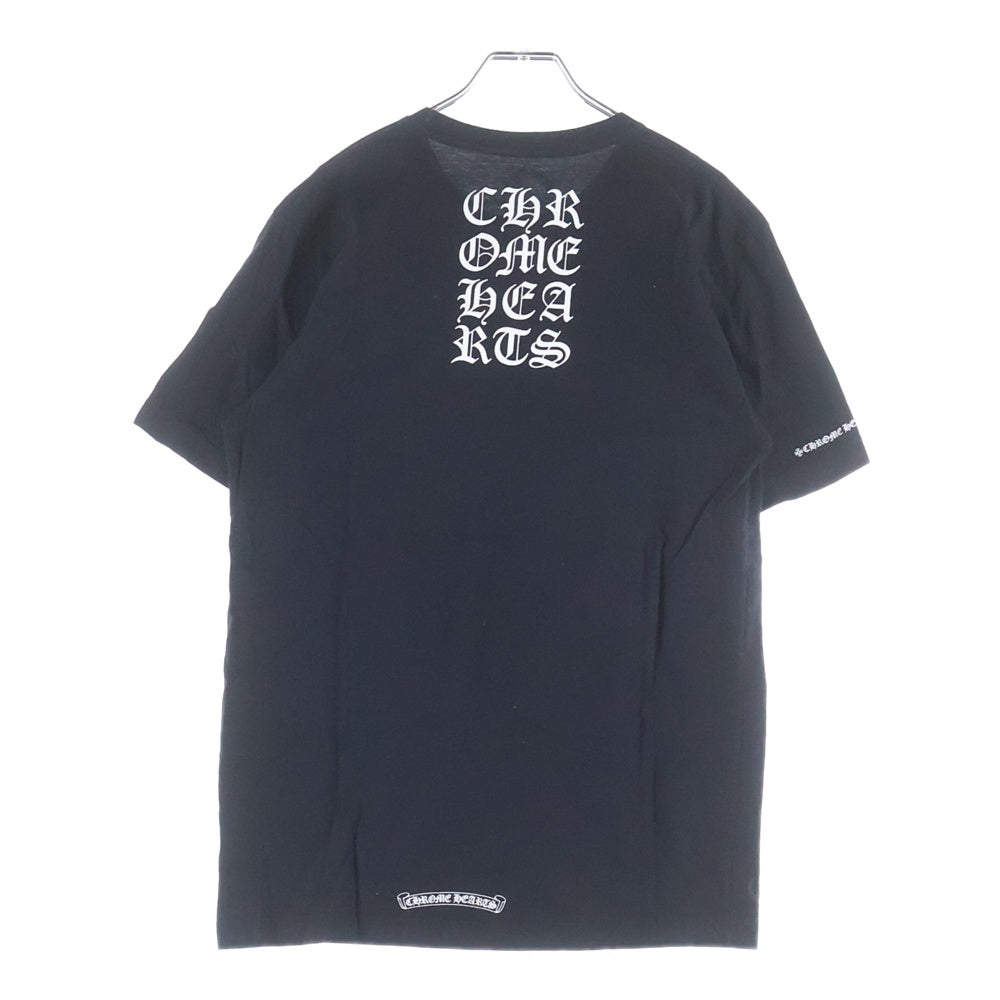 CHROME HEARTS(クロムハーツ) ヴァーティカルロゴプリント クルーネック半袖Tシャツ カットソーブラック