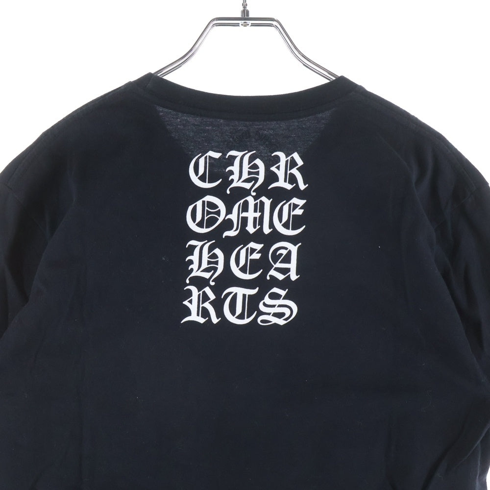 CHROME HEARTS(クロムハーツ) ヴァーティカルロゴプリント クルーネック半袖Tシャツ カットソーブラック