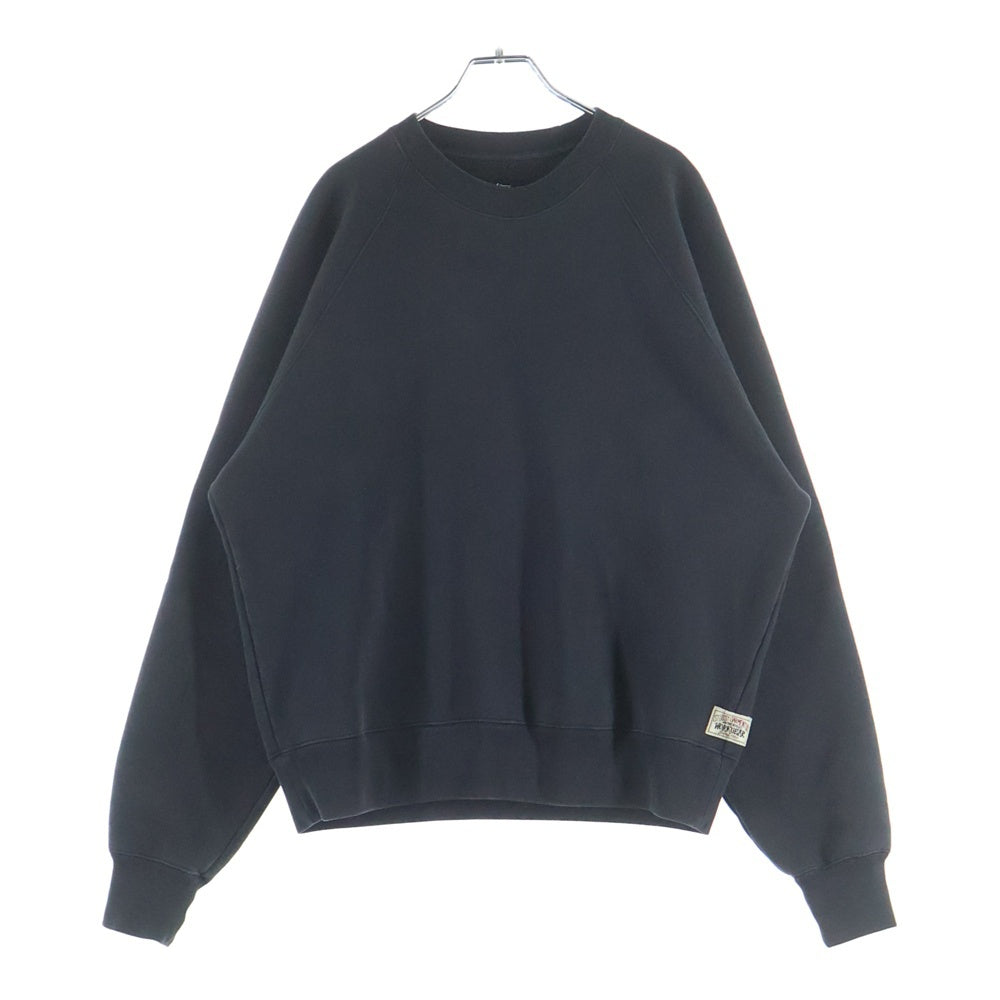 STUSSY(ステューシー) RELAXED CREW SWEAT リラックスクルー ラグランスウェットトレーナー ブラック 118570