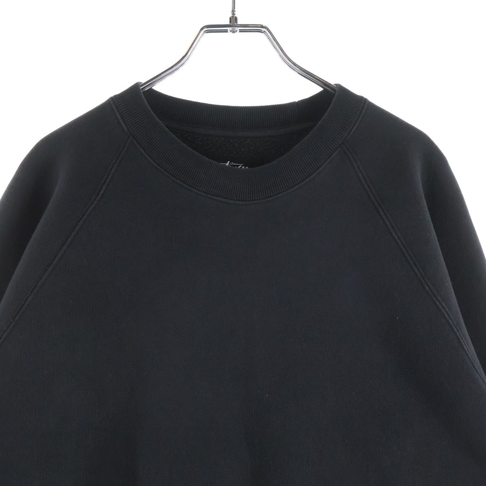 STUSSY(ステューシー) RELAXED CREW SWEAT リラックスクルー ラグランスウェットトレーナー ブラック 118570