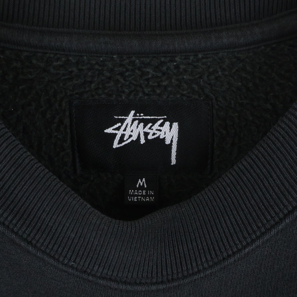 STUSSY(ステューシー) RELAXED CREW SWEAT リラックスクルー ラグランスウェットトレーナー ブラック 118570
