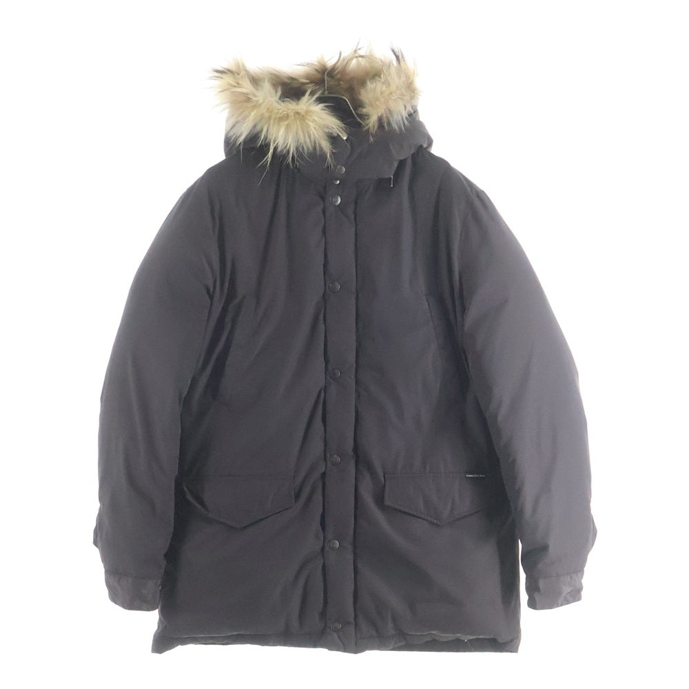 Calvin Klein Jeans(カルバンクラインジーンズ) ファー付き フーデッド ダウンジャケット ブラウン レディース