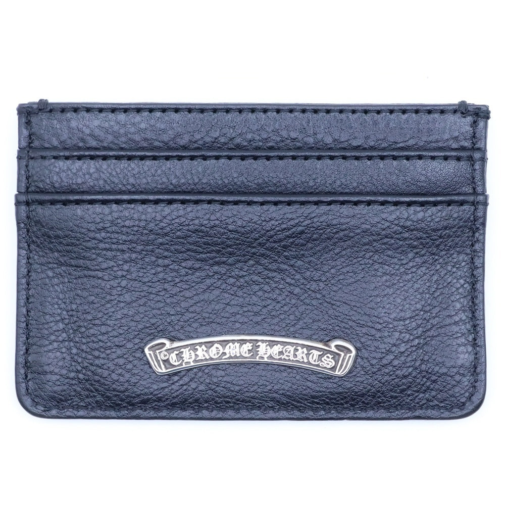 CHROME HEARTS(クロムハーツ) DOUBLE SIDE ダブルサイド スクロールラベル付レザーカードケース ブラック