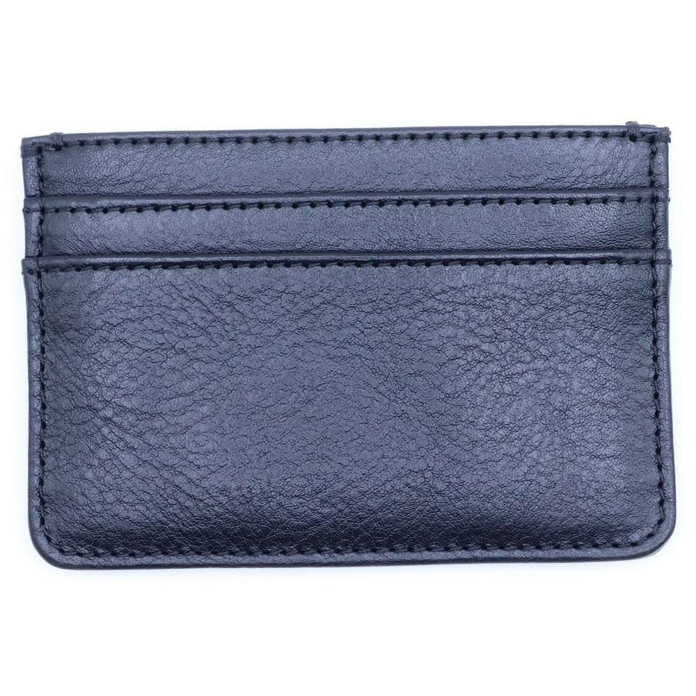 CHROME HEARTS(クロムハーツ) DOUBLE SIDE ダブルサイド スクロールラベル付レザーカードケース ブラック