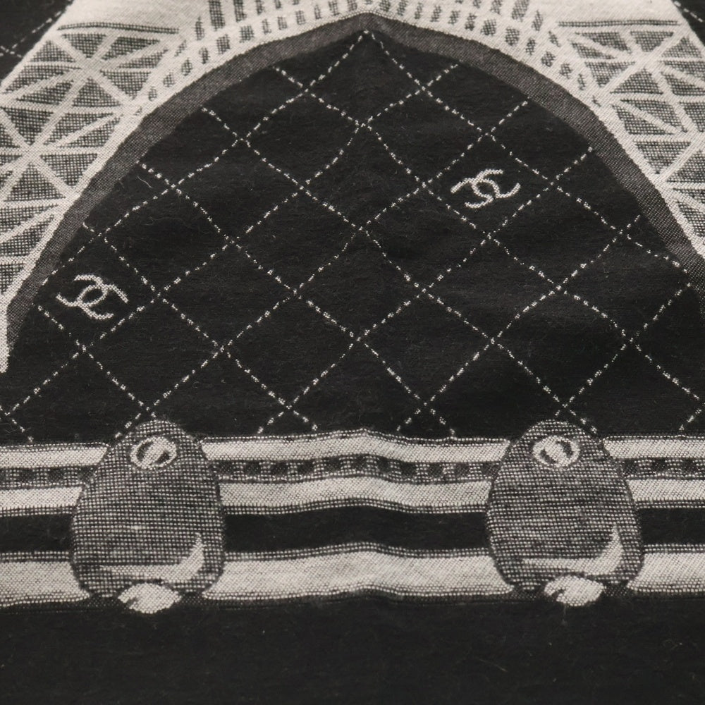 CHANEL(シャネル) リバーシブル大判スカーフ ストール マフラー ブラック レディース