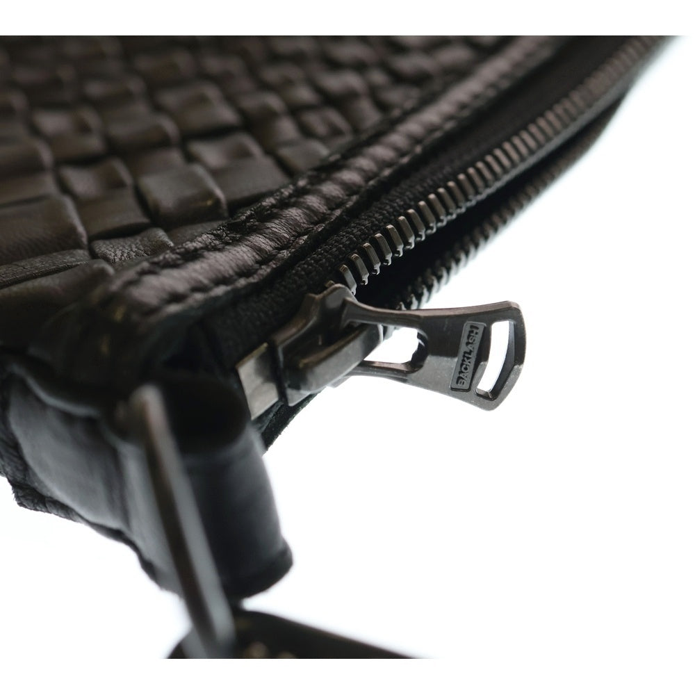 BACK LASH(バックラッシュ) ゴートクロムレザー メッシュサコッシュ ショルダーバッグ ブラック 245-01 レディース