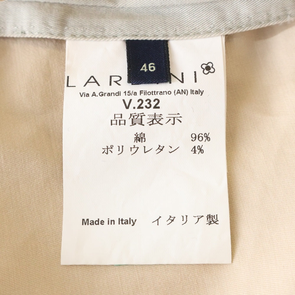 LARDINI(ラルディーニ) ボタン付き ジレベスト 綿 ポリウレタン ベージュ JK77028-72