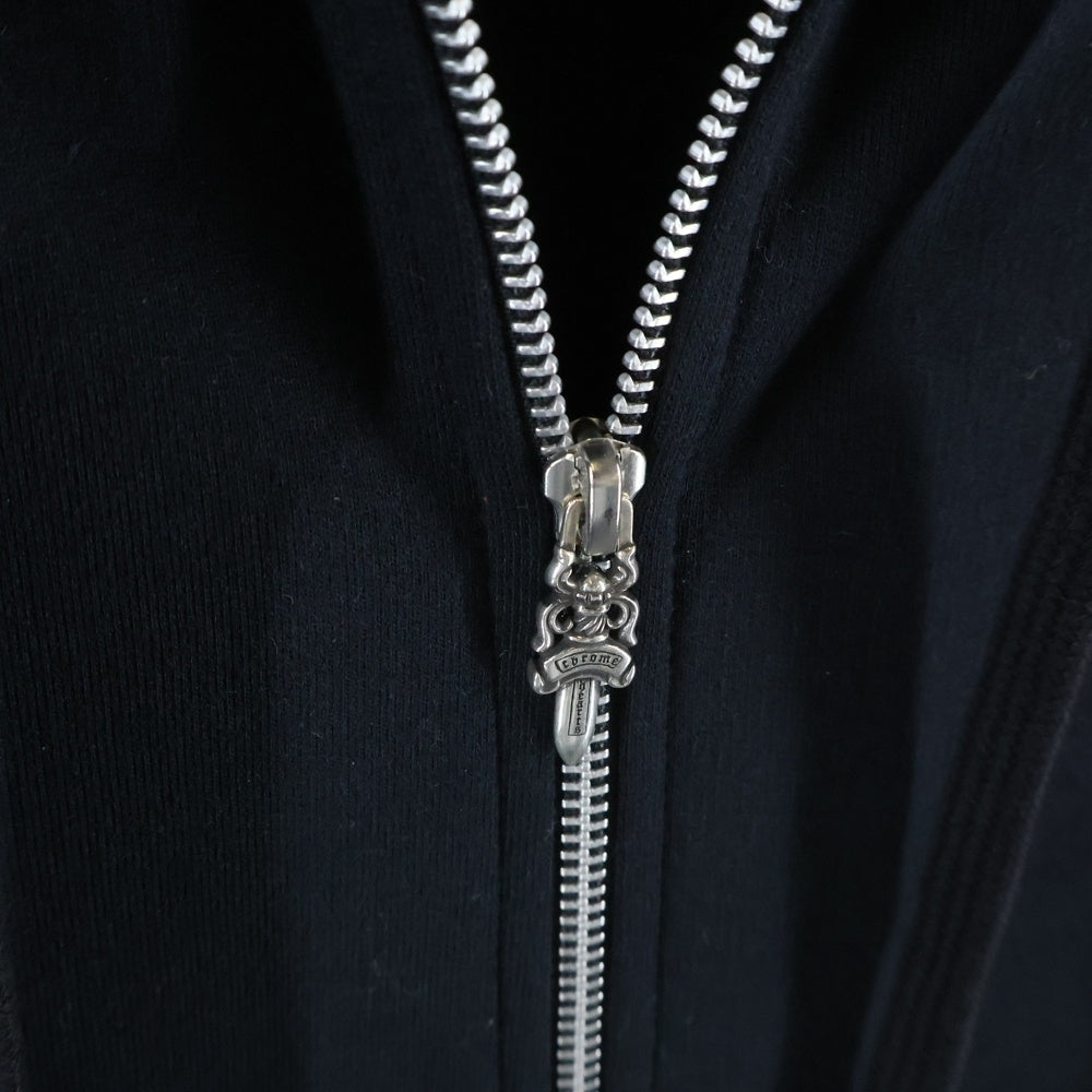 CHROME HEARTS(クロムハーツ) SWTSHRT HD ZIP バックホースシュー 袖フローラルプリント ジップパーカー ブラック/ピンク