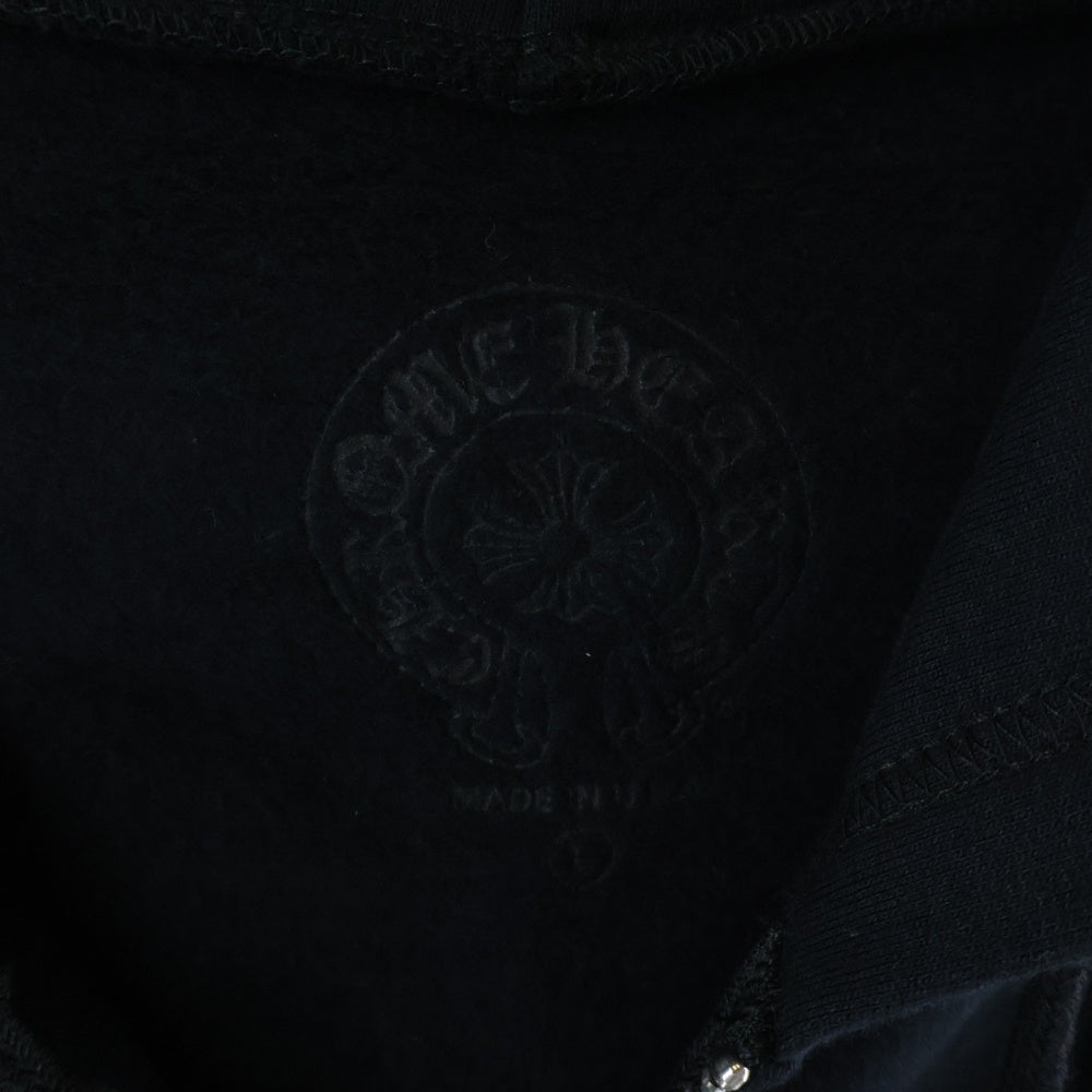 CHROME HEARTS(クロムハーツ) SWTSHRT HD ZIP バックホースシュー 袖フローラルプリント ジップパーカー ブラック/ピンク