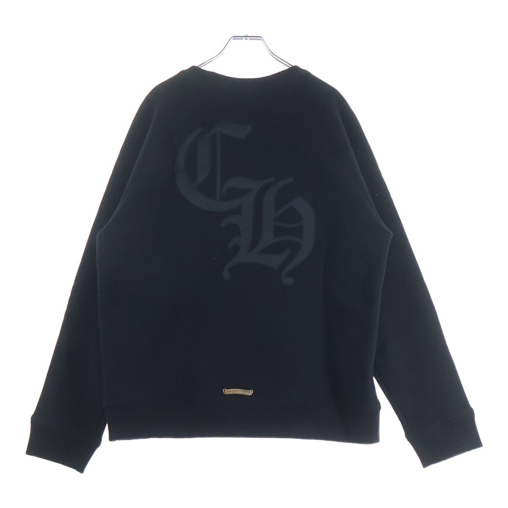 CHROME HEARTS(クロムハーツ) Y NOT Cemetery Cross Applique Embroidery Sweatshirt ワイノット セメタリークロス アップリケ刺繍 スウェットトレーナー ブラック