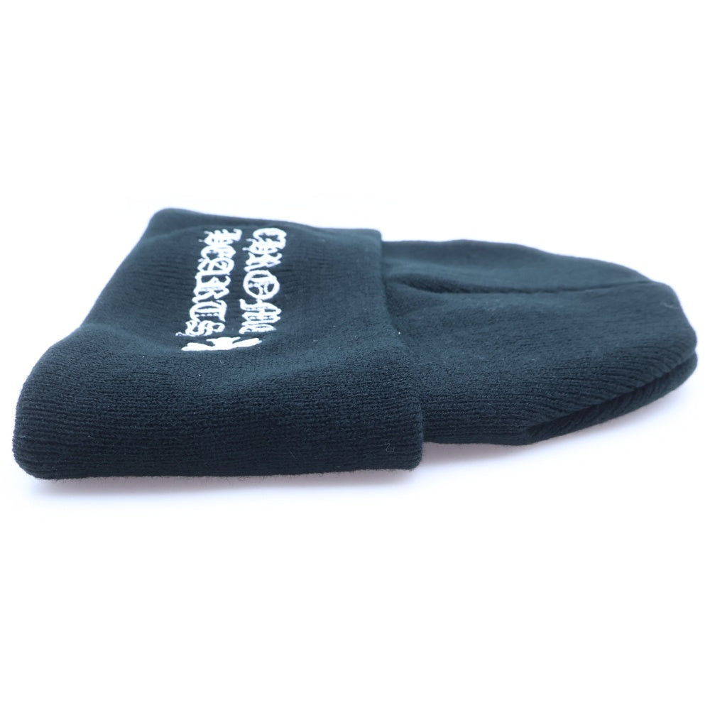 CHROME HEARTS(クロムハーツ) WATCH CAP ワッチキャップ ロゴビーニー ニットキャップ ニット帽 ブラック/ホワイト
