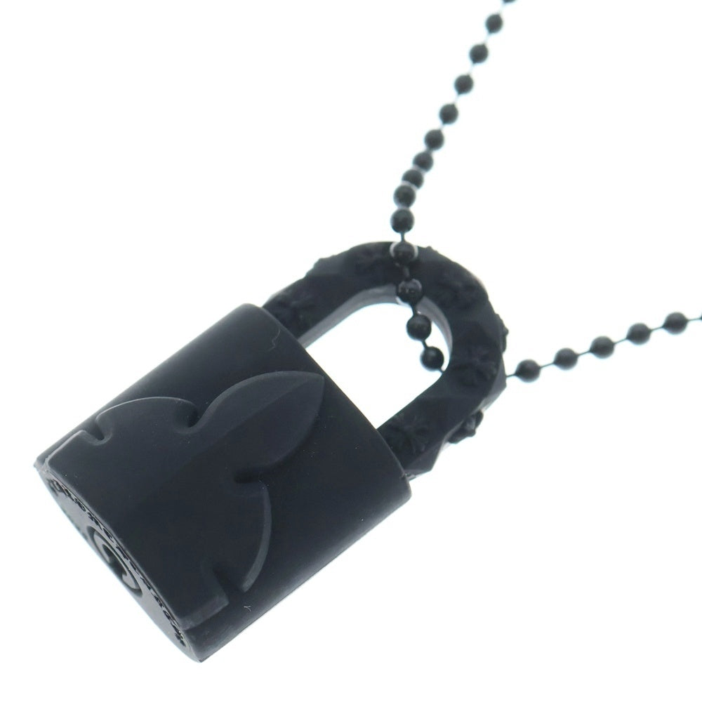 CHROME HEARTS(クロムハーツ) RUBBER PADLOCK FLERKNEE SLCN パドロック フレアニー ラバーネックレス シリコン ブラック