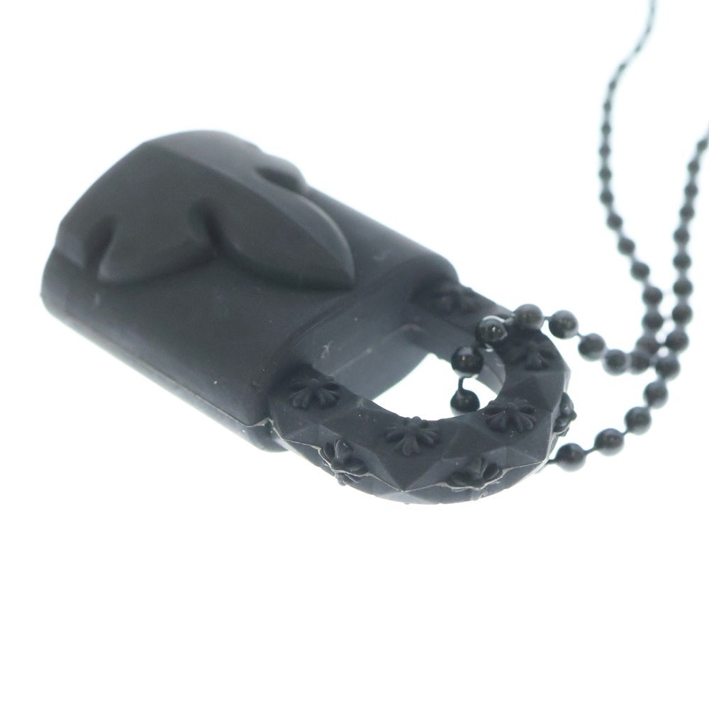 CHROME HEARTS(クロムハーツ) RUBBER PADLOCK FLERKNEE SLCN パドロック フレアニー ラバーネックレス シリコン ブラック