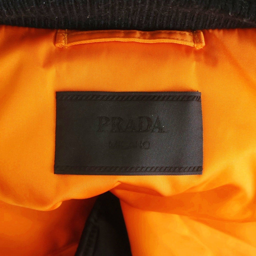 PRADA(プラダ) Re-Nylon トライアングルロゴプレート MA-1 ボンバージャケット SGB903 ブラック