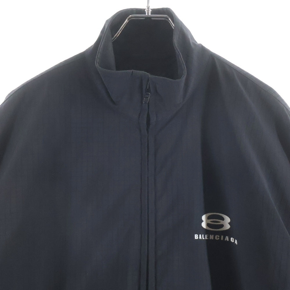 BALENCIAGA(バレンシアガ) 23AW COCOON KICK WINDBREAKER フロントロゴコクーン キック ウィンドブレーカージップアップジャケット 773048 ブラック