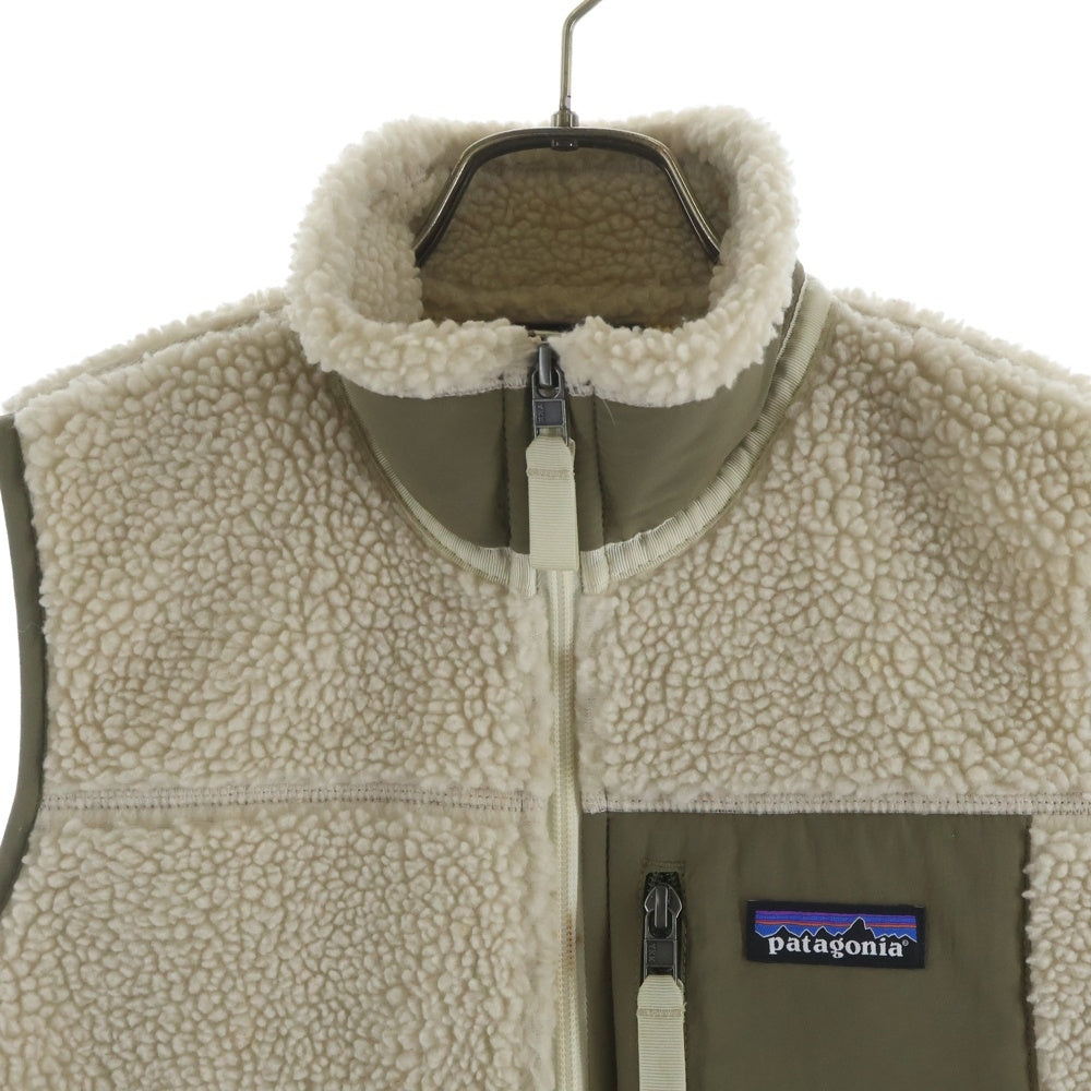 PATAGONIA(パタゴニア) 17AW W's CLASSIC RETRO-X VEST クラシック レトロエックス ハイネック ジップアップ ボアベスト ベージュ/カーキ STY23083 レディース