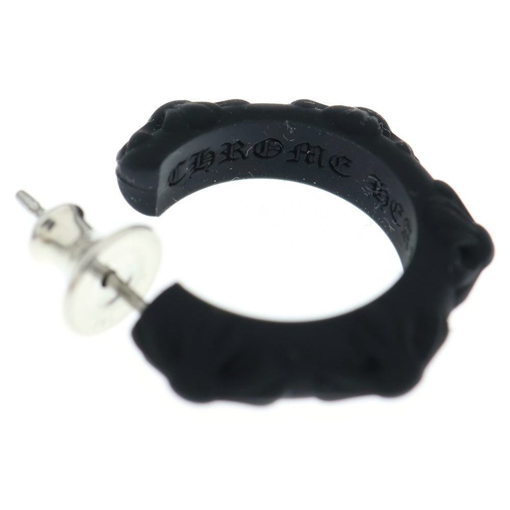 CHROME HEARTS(クロムハーツ) RUBBER HOOP CROSS SML クロスバンドフープ シリコンピアス ブラック