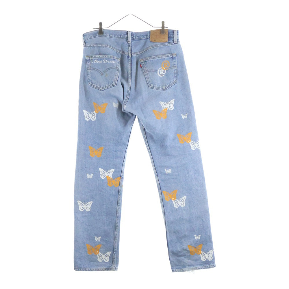 About Dreams(アバウトドリームズ) ×Levi's501 Butterfly Denim バタフライプリント リメイク デニムパンツ インディゴ