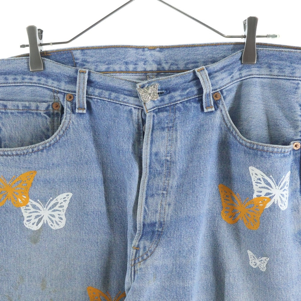 About Dreams(アバウトドリームズ) ×Levi's501 Butterfly Denim バタフライプリント リメイク デニムパンツ インディゴ