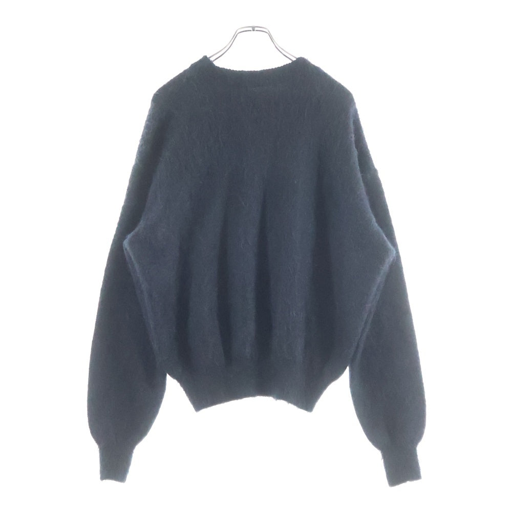 SAINT MICHAEL(セントマイケル) 23AW CREW NECK KNIT フロントロゴ モヘアニット セーター ブラック SM-A23-0000-042