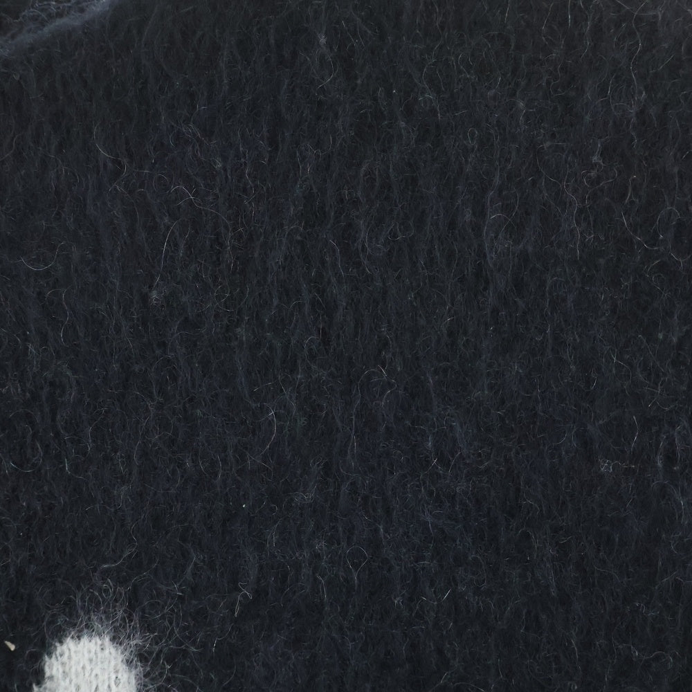 SAINT MICHAEL(セントマイケル) 23AW CREW NECK KNIT フロントロゴ モヘアニット セーター ブラック SM-A23-0000-042