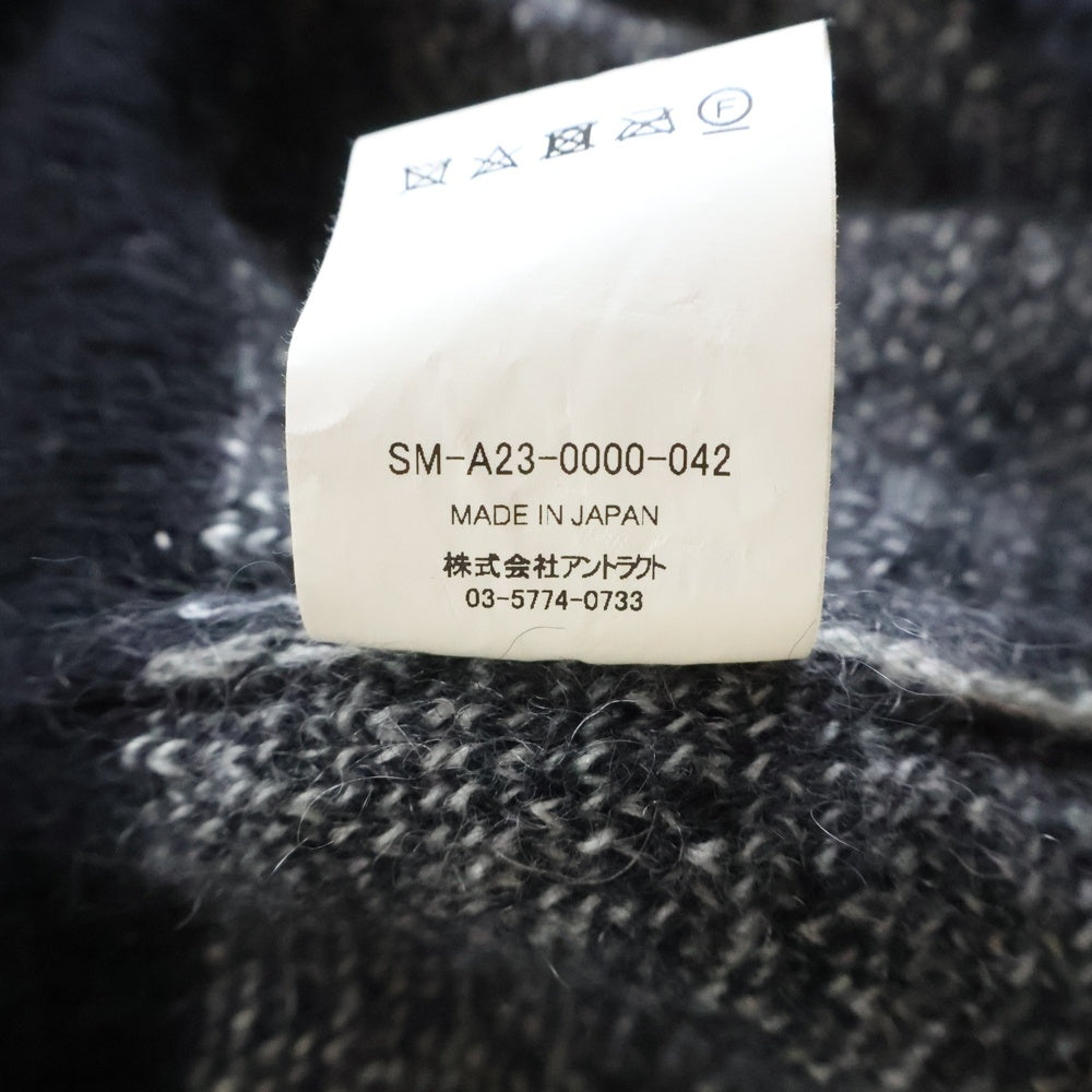 SAINT MICHAEL(セントマイケル) 23AW CREW NECK KNIT フロントロゴ モヘアニット セーター ブラック SM-A23-0000-042