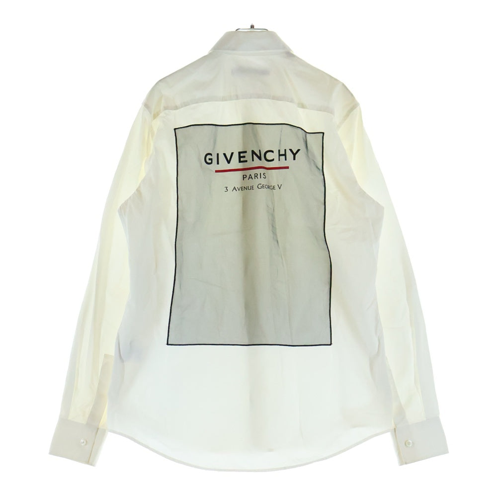 GIVENCHY(ジバンシィ) バックロゴプリント長袖シャツ BM60GU109F ホワイト