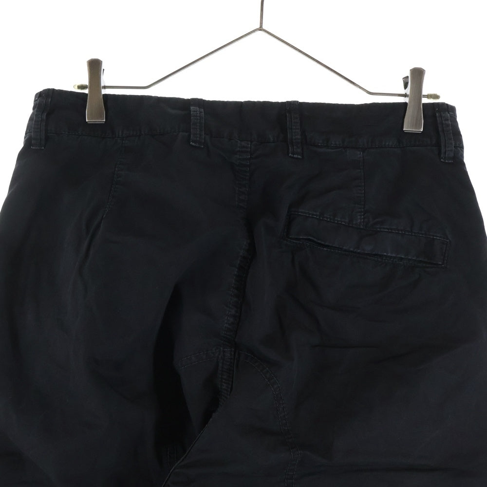 STONE ISLAND(ストーンアイランド) 24SS PANTALONE COMFORT ロゴパッチ ガーメントダイ カーゴパンツ ブラック 8015311WA