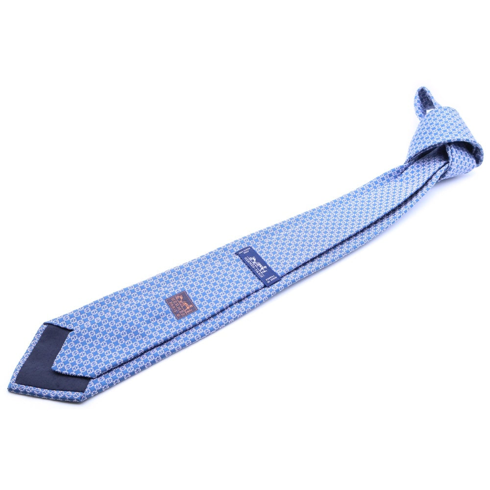 HERMES(エルメス) シェーヌダンクル柄シルクネクタイ 65924IT ネイビー