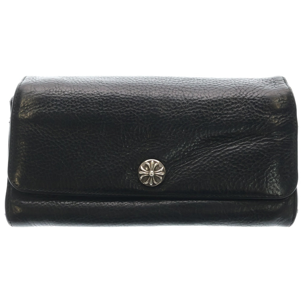 CHROME HEARTS(クロムハーツ) JUDY CROSS BALL ジュディ クロス ボール ボタン レザーウォレット 長財布 ブラック BCA366