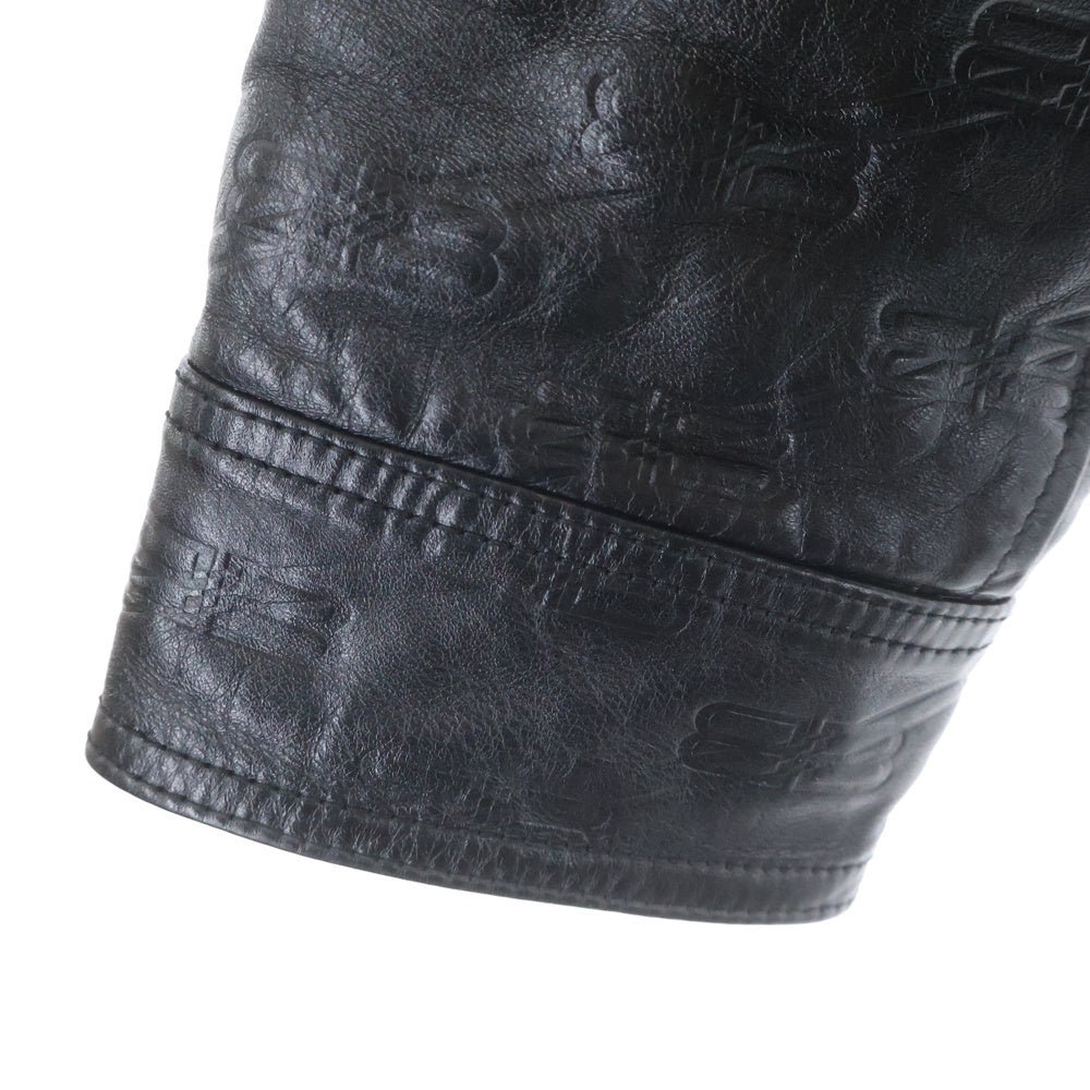 BALENCIAGA(バレンシアガ) BB Monogram Leather Jacket BBモノグラムレザージャケット ブラック 704420 TMS16 1000