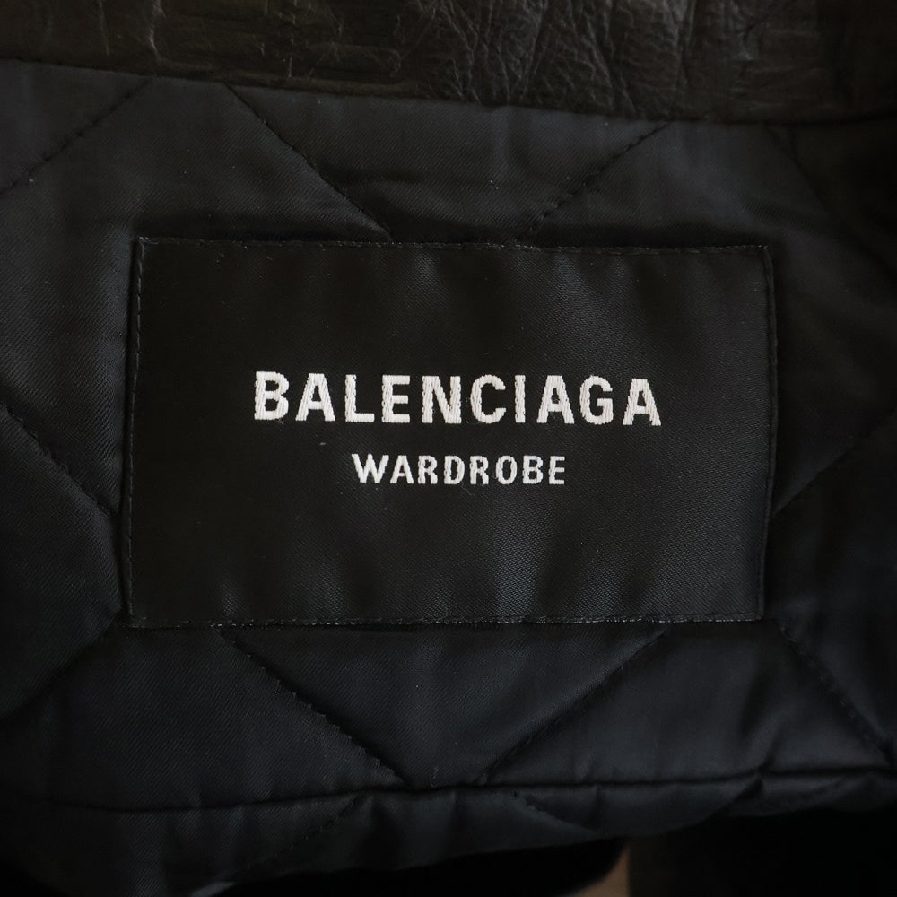 BALENCIAGA(バレンシアガ) BB Monogram Leather Jacket BBモノグラムレザージャケット ブラック 704420 TMS16 1000