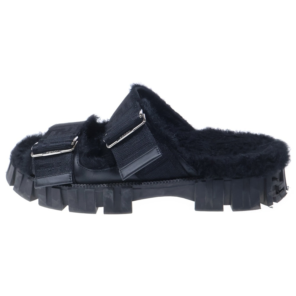 FENDI(フェンディ) FFロゴソール ボアサンダル 50937492 ブラック
