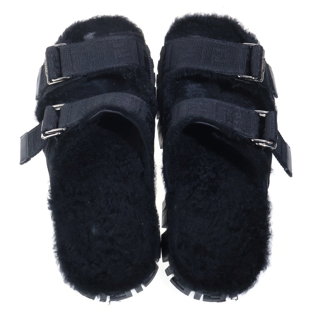 FENDI(フェンディ) FFロゴソール ボアサンダル 50937492 ブラック