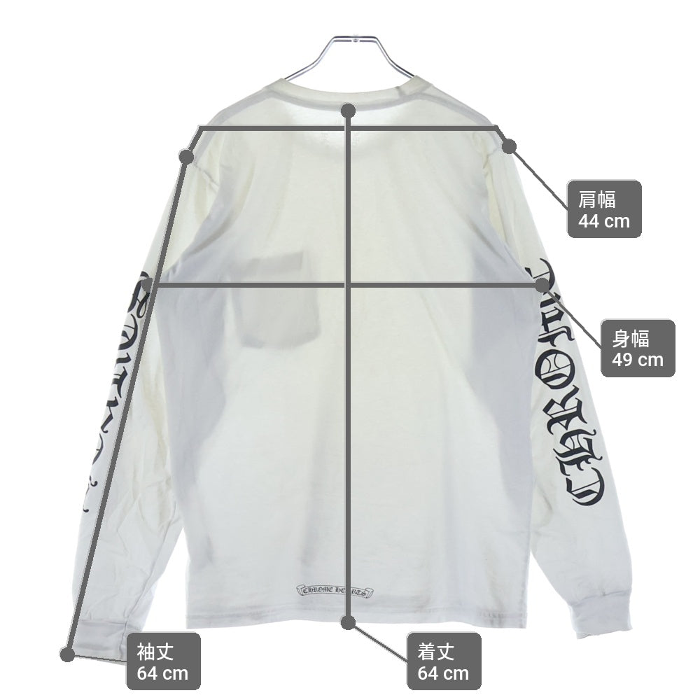 CHROME HEARTS(クロムハーツ) Neck Logo L/S TEE ネックロゴ ロングスリーブカットソー長袖Tシャツ ホワイト