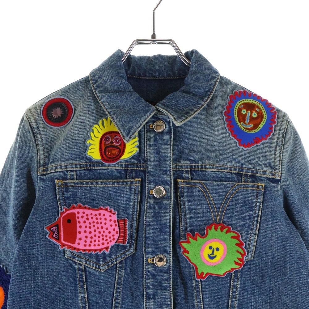 LOUIS VUITTON(ルイヴィトン) ×YK Short Denim W/Patche Jacket RW232J GM1 FOJA53 ×草間彌生 パッチショートデニムジャケット インディゴ レディース