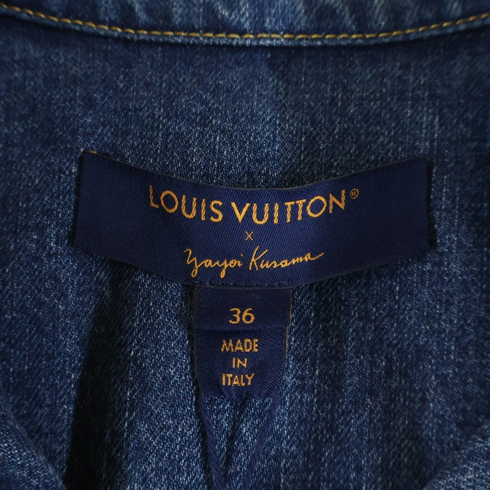 LOUIS VUITTON(ルイヴィトン) ×YK Short Denim W/Patche Jacket RW232J GM1 FOJA53 ×草間彌生 パッチショートデニムジャケット インディゴ レディース