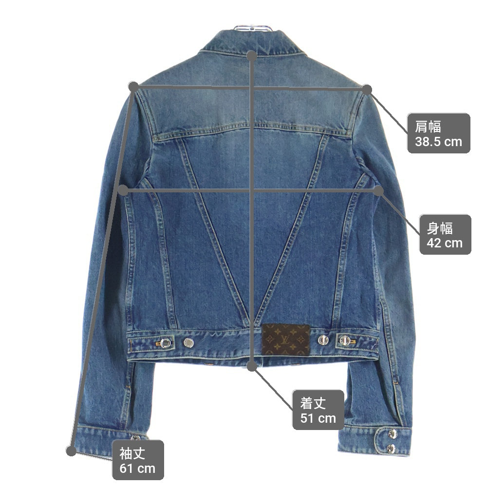 LOUIS VUITTON(ルイヴィトン) ×YK Short Denim W/Patche Jacket RW232J GM1 FOJA53 ×草間彌生 パッチショートデニムジャケット インディゴ レディース