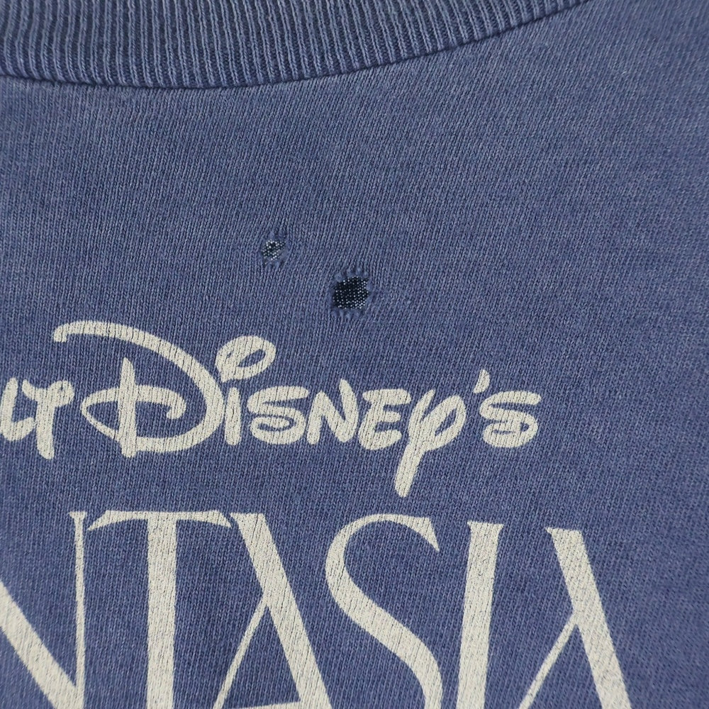 SAINT MICHAEL(セントマイケル) 25SS ×Disney DNF LS TEE FANTSIA SM-HR8-0000-C66 ヴィンテージ加工 ディズニーキャラクタープリントクルーネック長袖Tシャツカットソー ロンT ネイビー