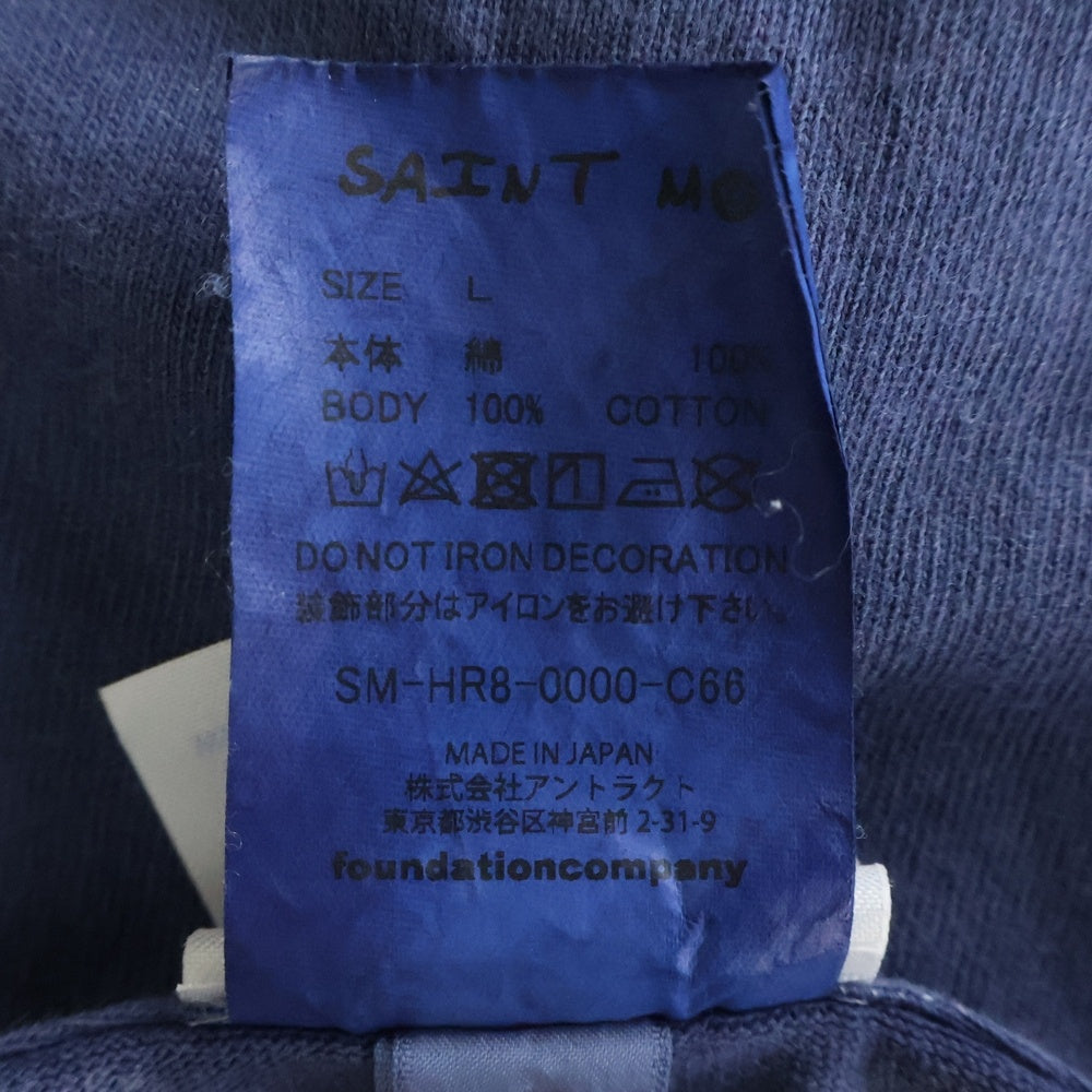 SAINT MICHAEL(セントマイケル) 25SS ×Disney DNF LS TEE FANTSIA SM-HR8-0000-C66 ヴィンテージ加工 ディズニーキャラクタープリントクルーネック長袖Tシャツカットソー ロンT ネイビー